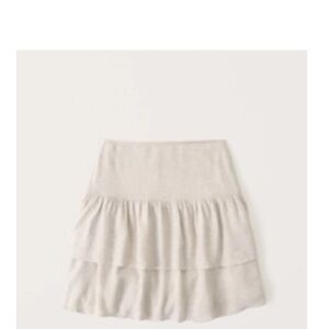 Linen blend mini skirt